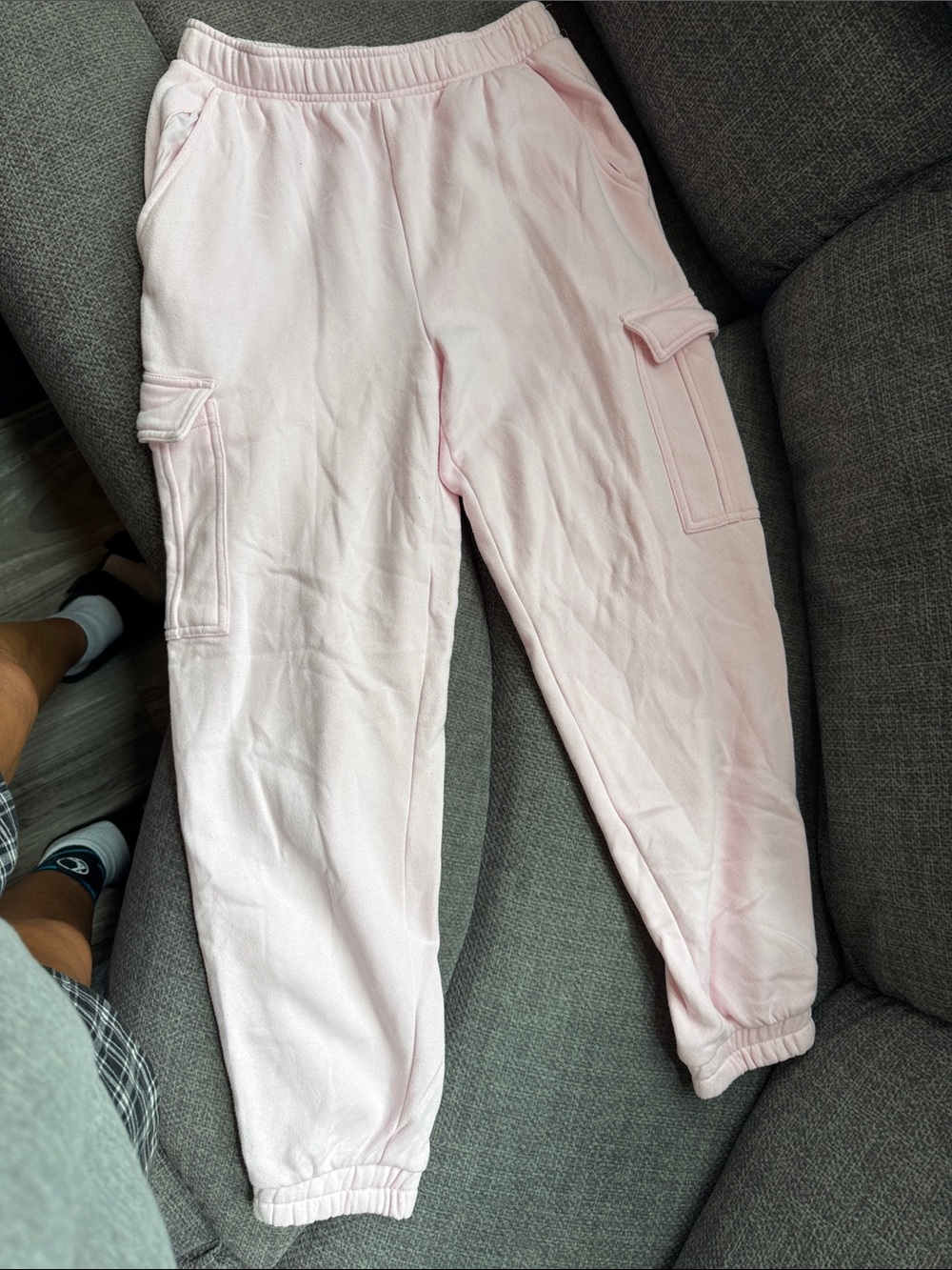 Kids Cargo Joggers - Light Pink